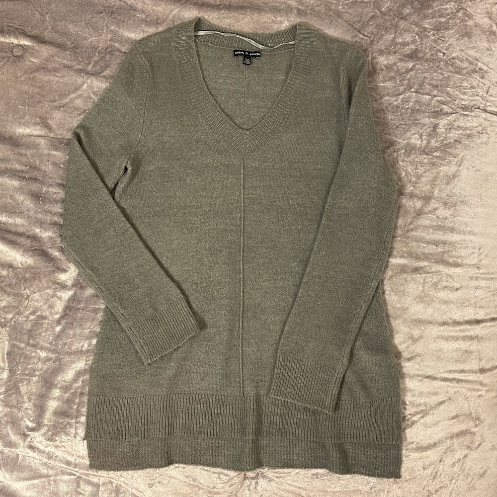 Light Grey V-Neck Sweater